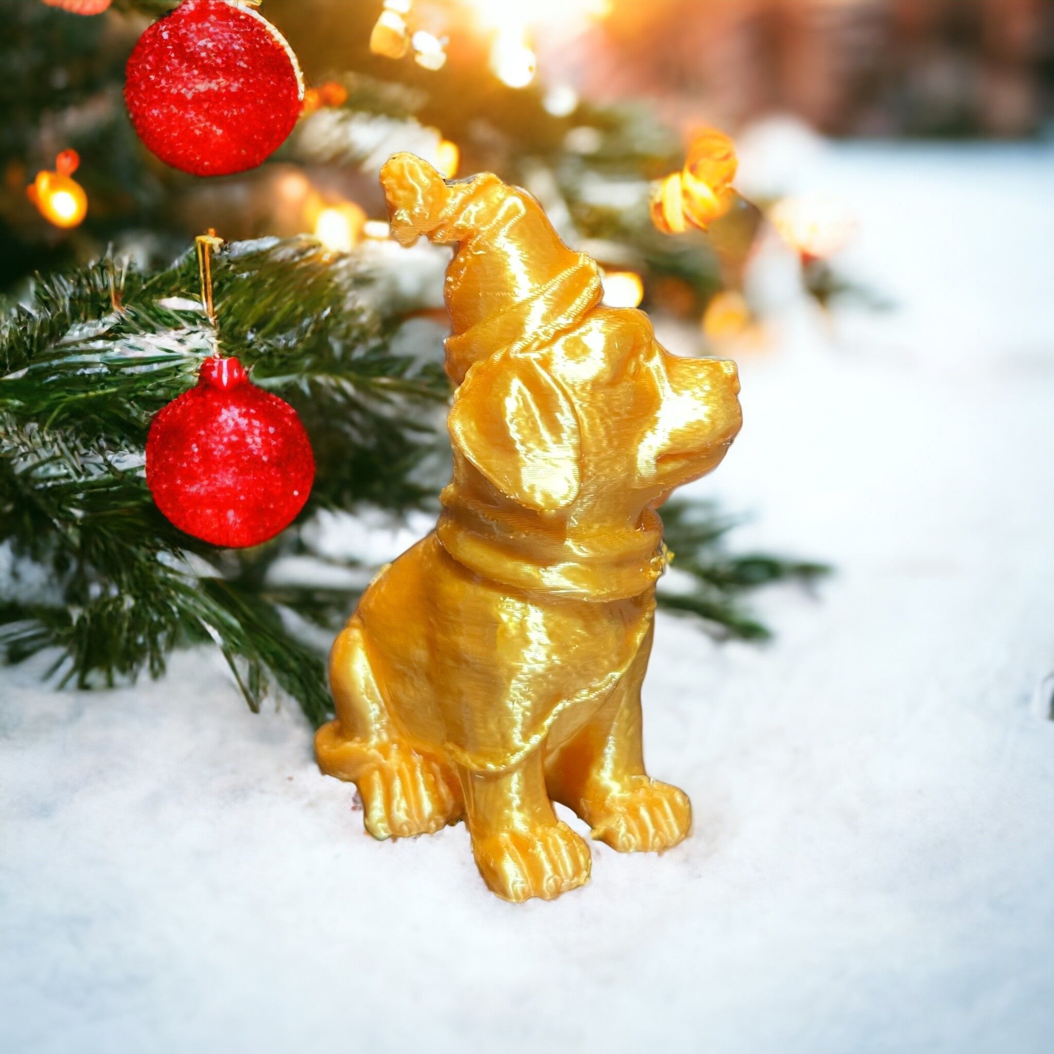christmas dog with hat  3D print model_2