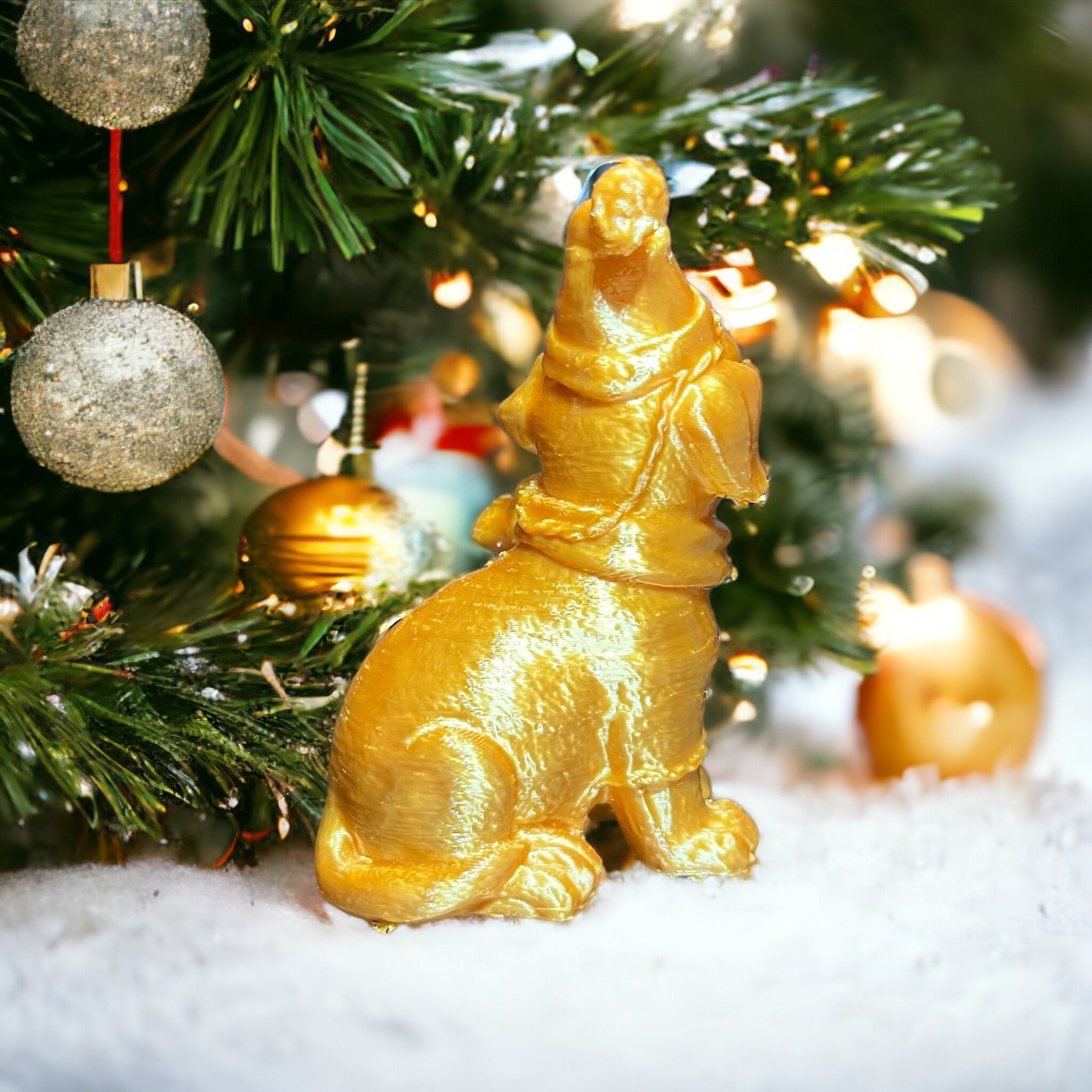 christmas dog with hat  3D print model_3