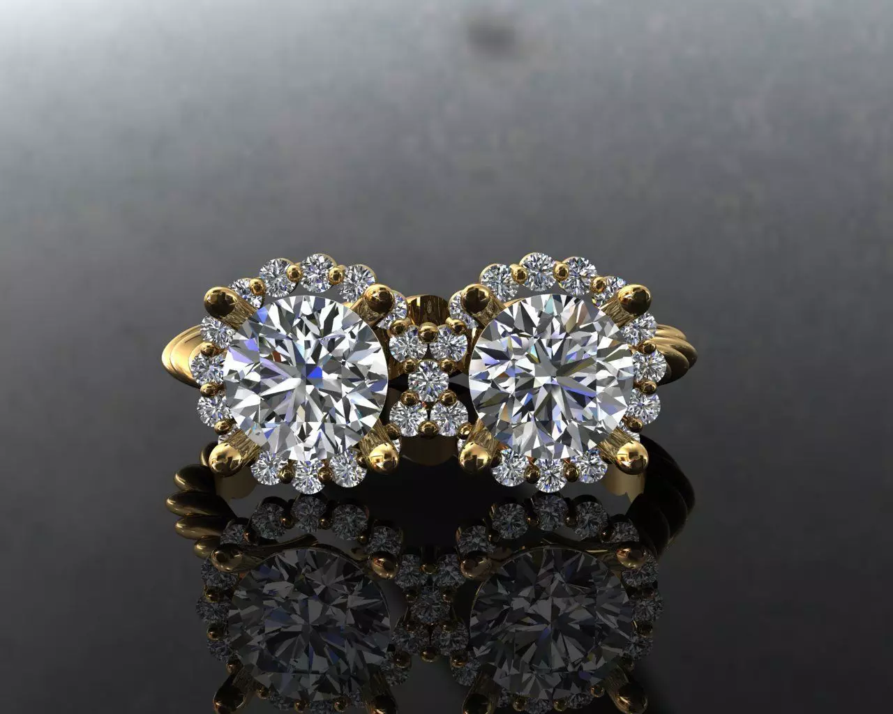 wedding solitaire diamond ring 3D print model