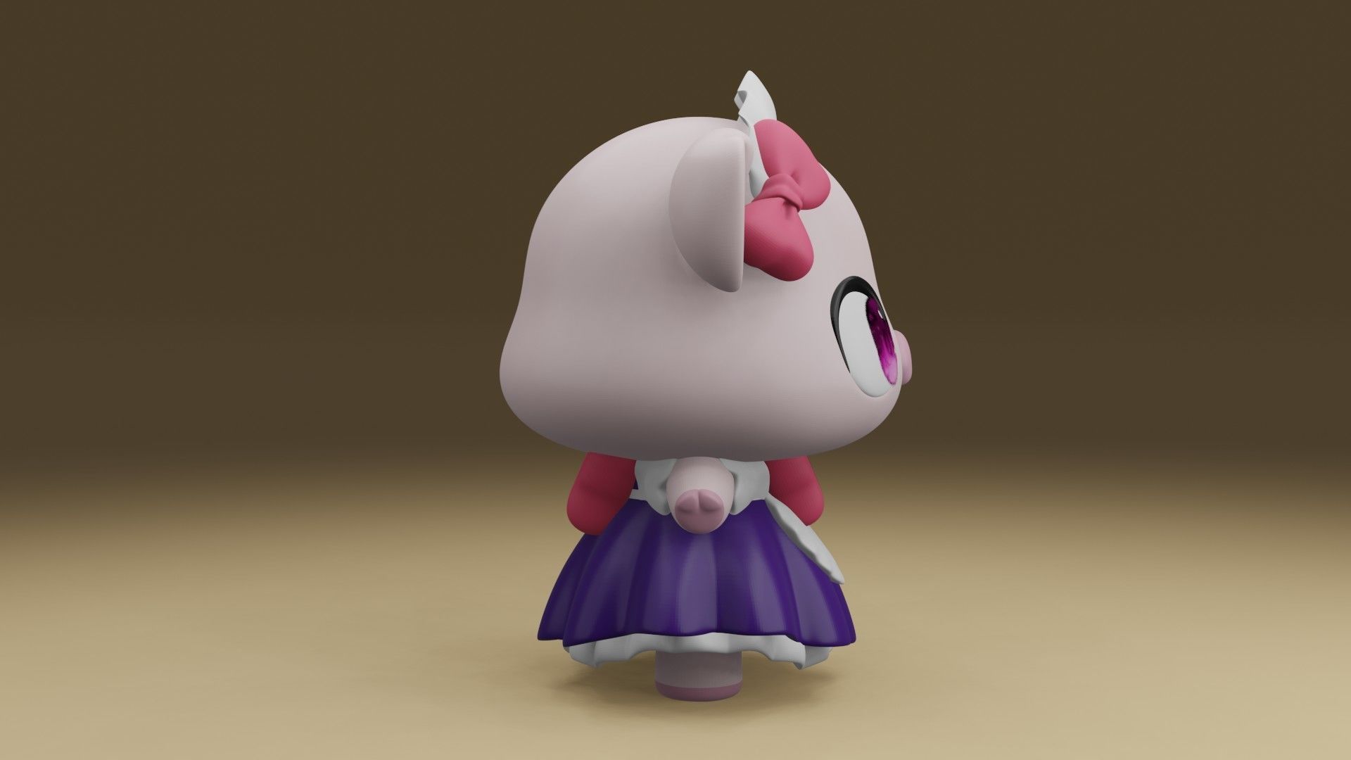 Cute pig 3D print model_9