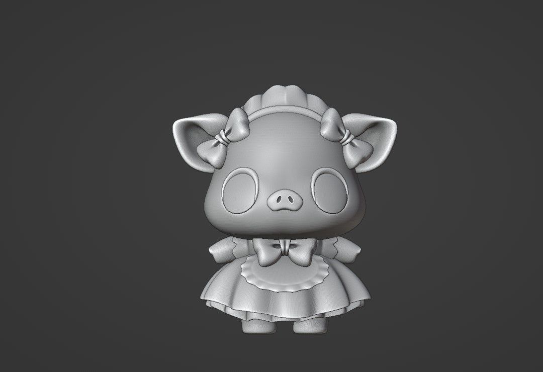 Cute pig 3D print model_2