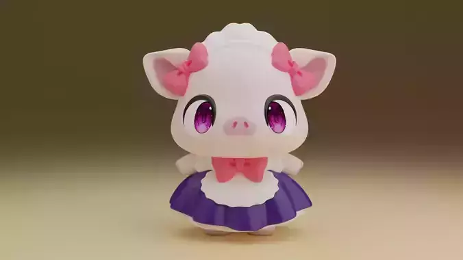Cute pig 3D print model