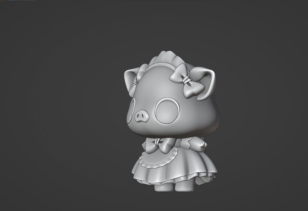 Cute pig 3D print model_6