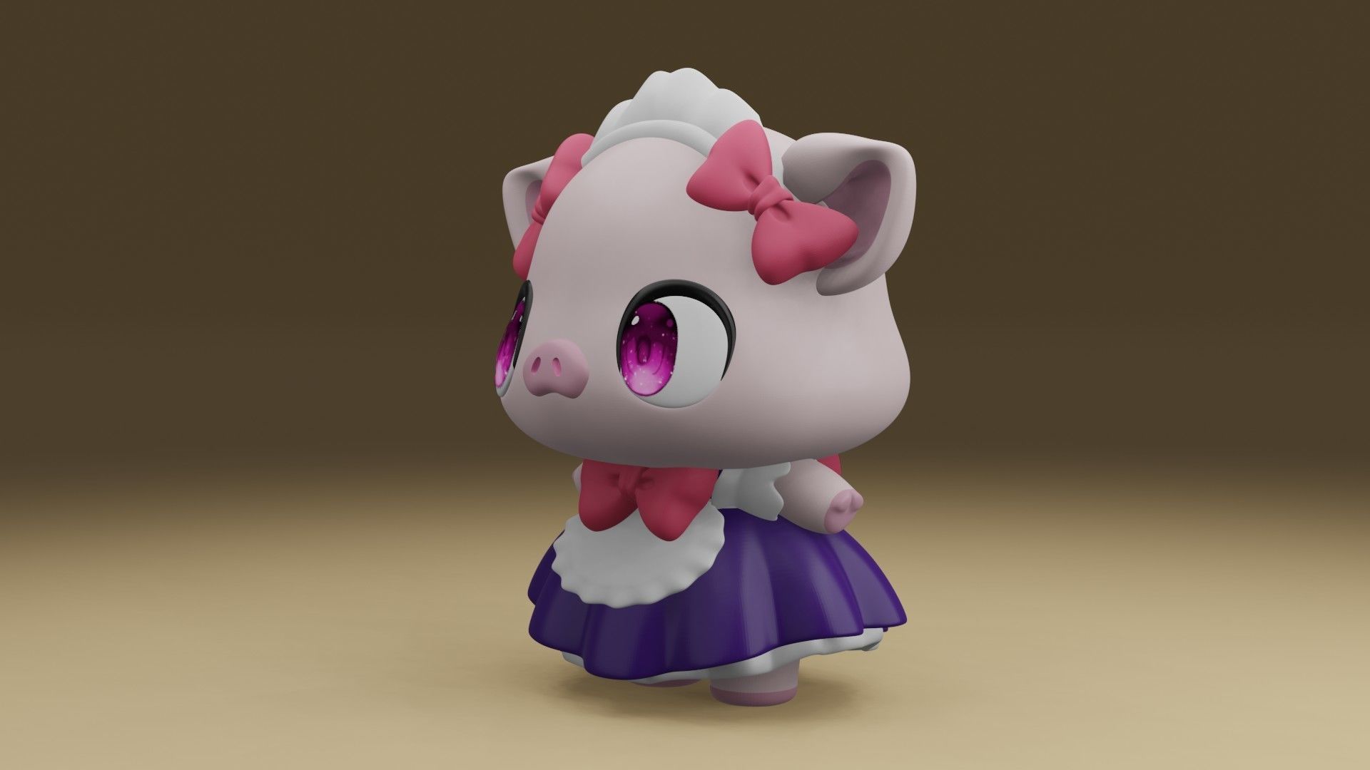 Cute pig 3D print model_14