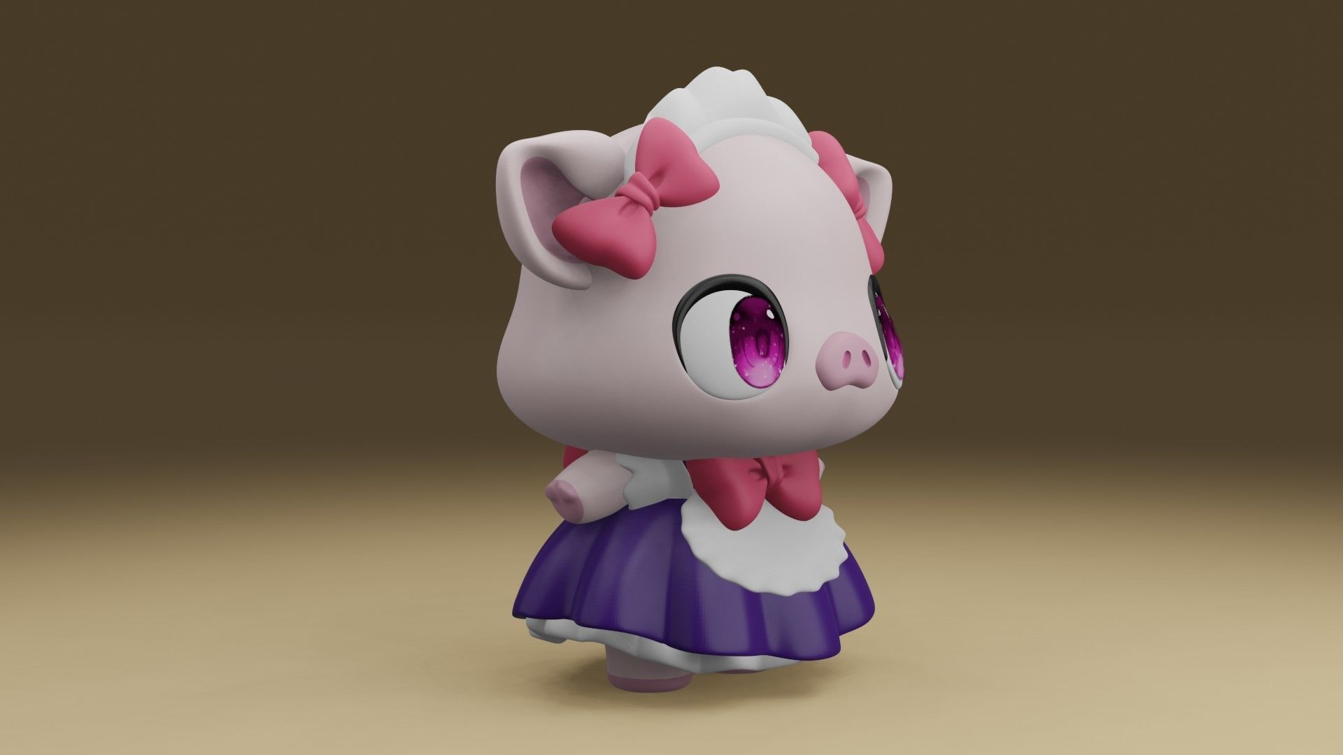 Cute pig 3D print model_8