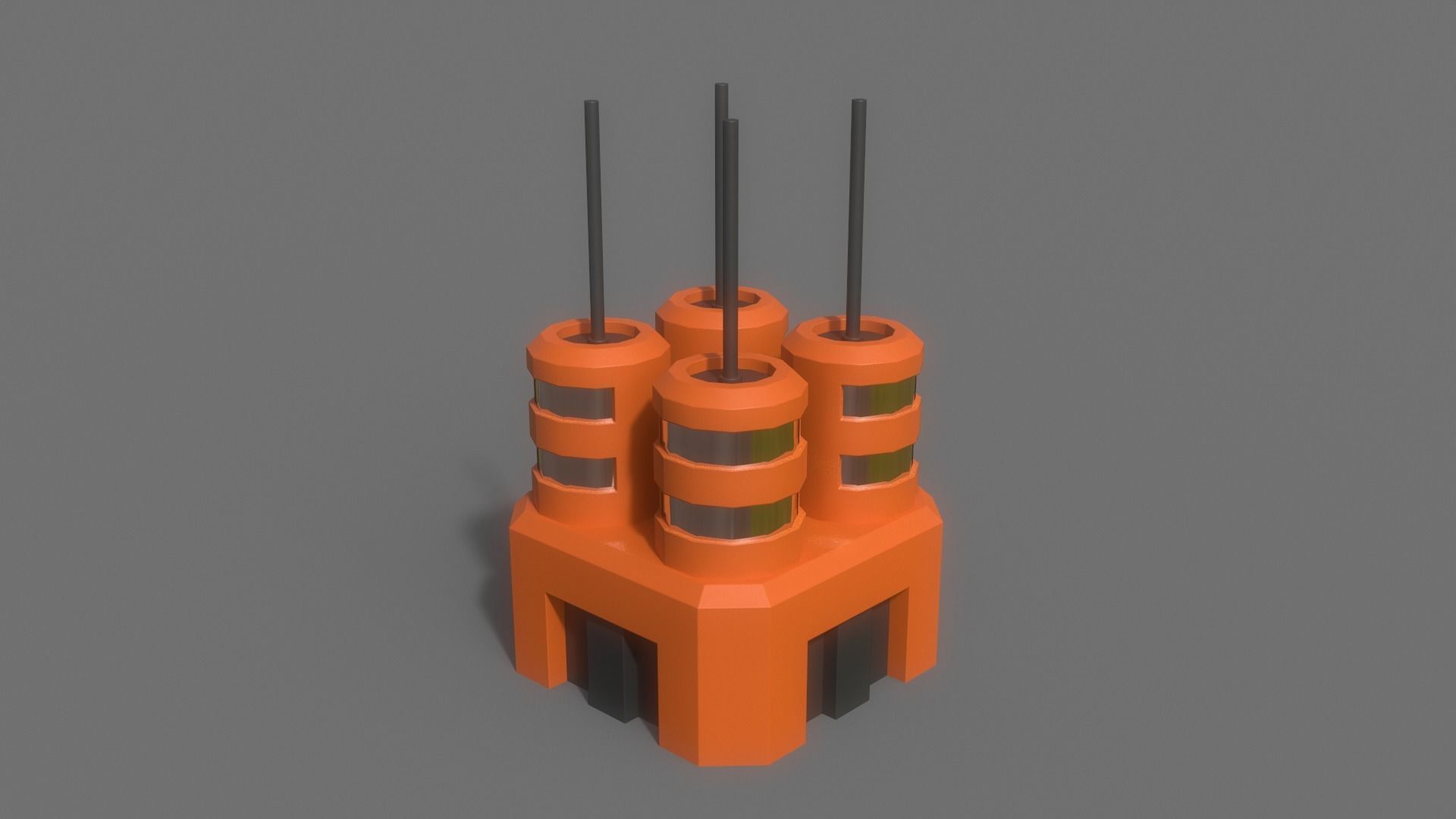 PBR Sci-Fi Building A11 Low-poly 3D model_7