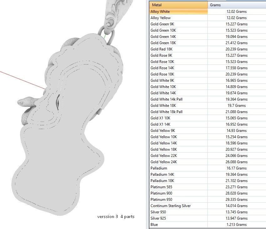 medusa pendant 3D print model  3D print model_5