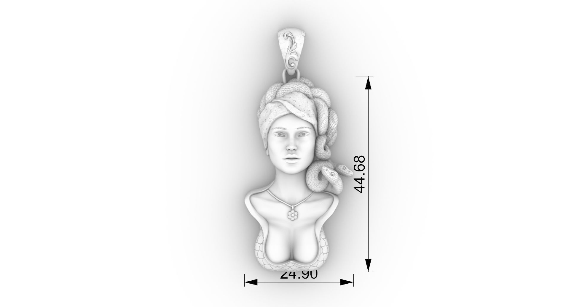 medusa pendant 3D print model  3D print model_3