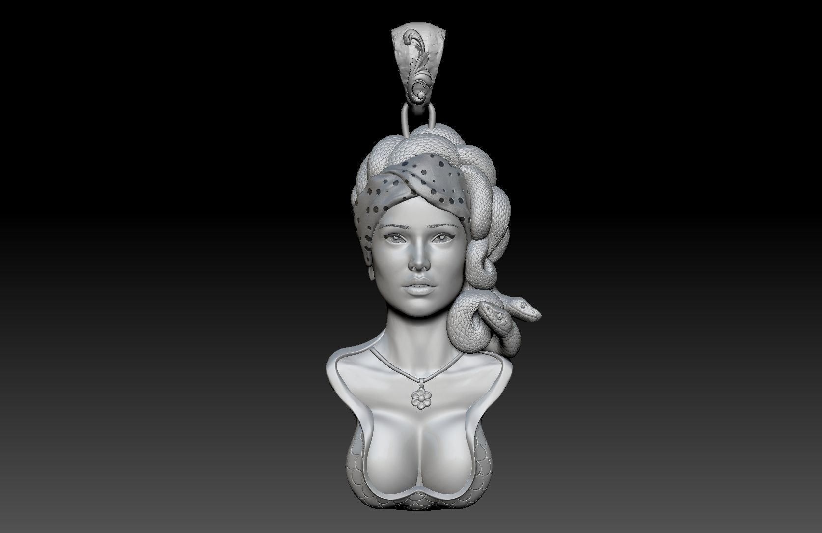 medusa pendant 3D print model  3D print model_2