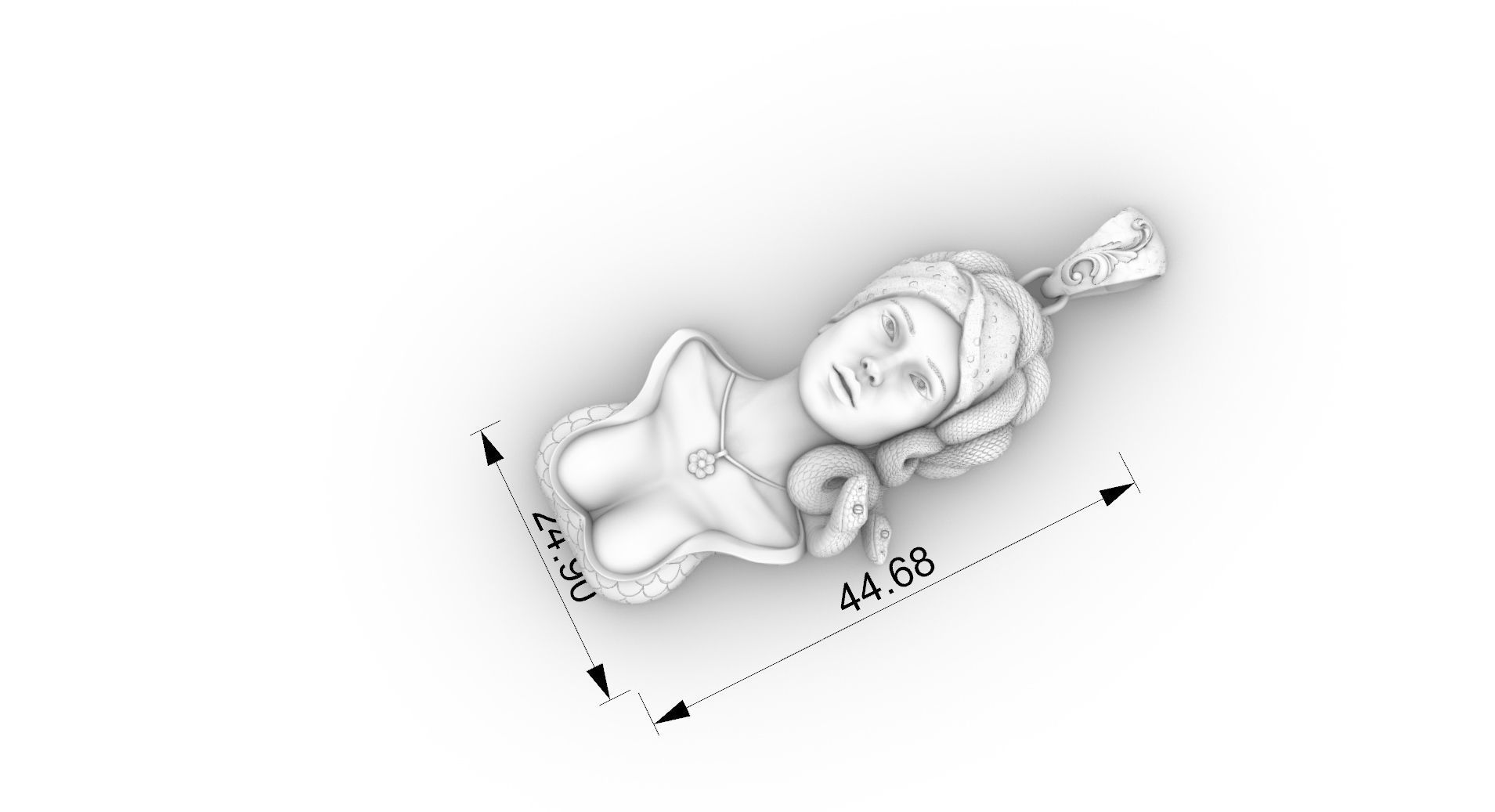 medusa pendant 3D print model  3D print model_11