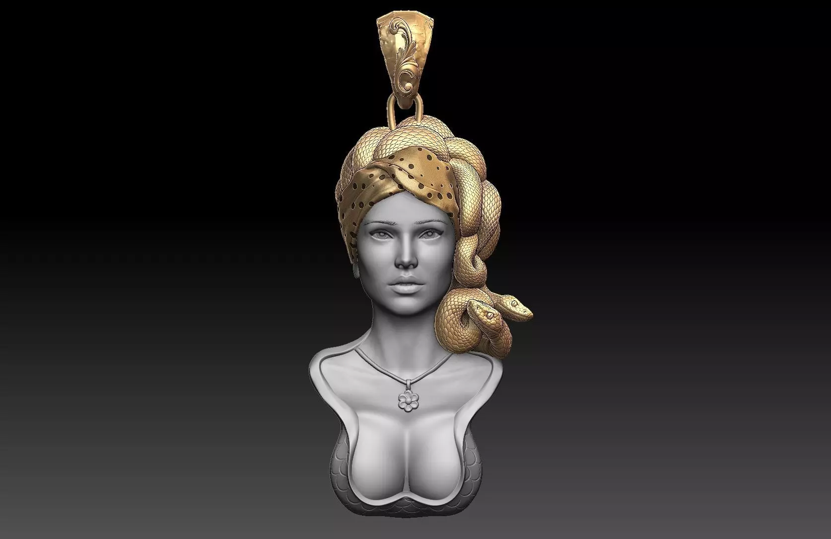 medusa pendant 3D print model  3D print model_0