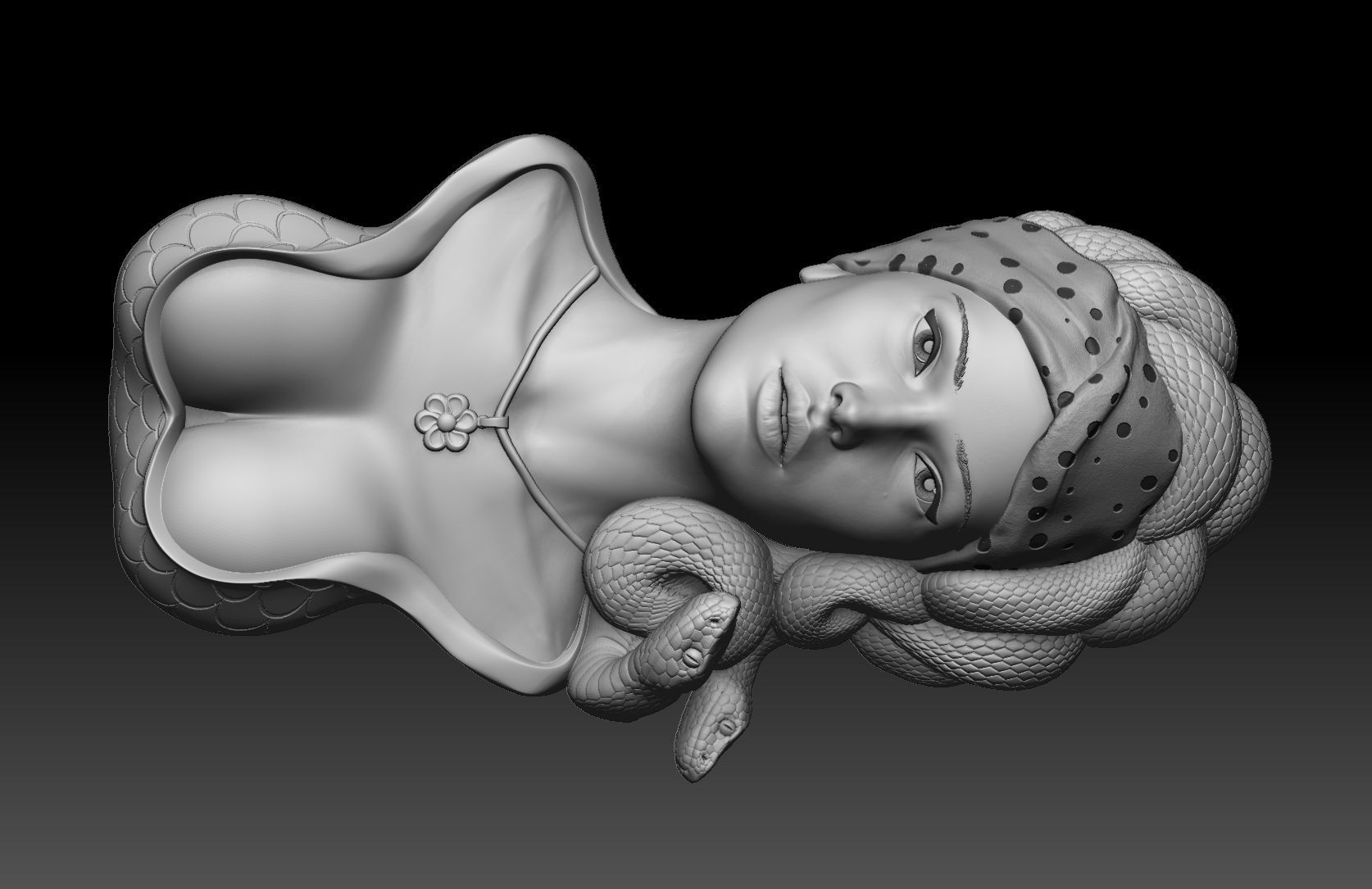 medusa pendant 3D print model  3D print model_1