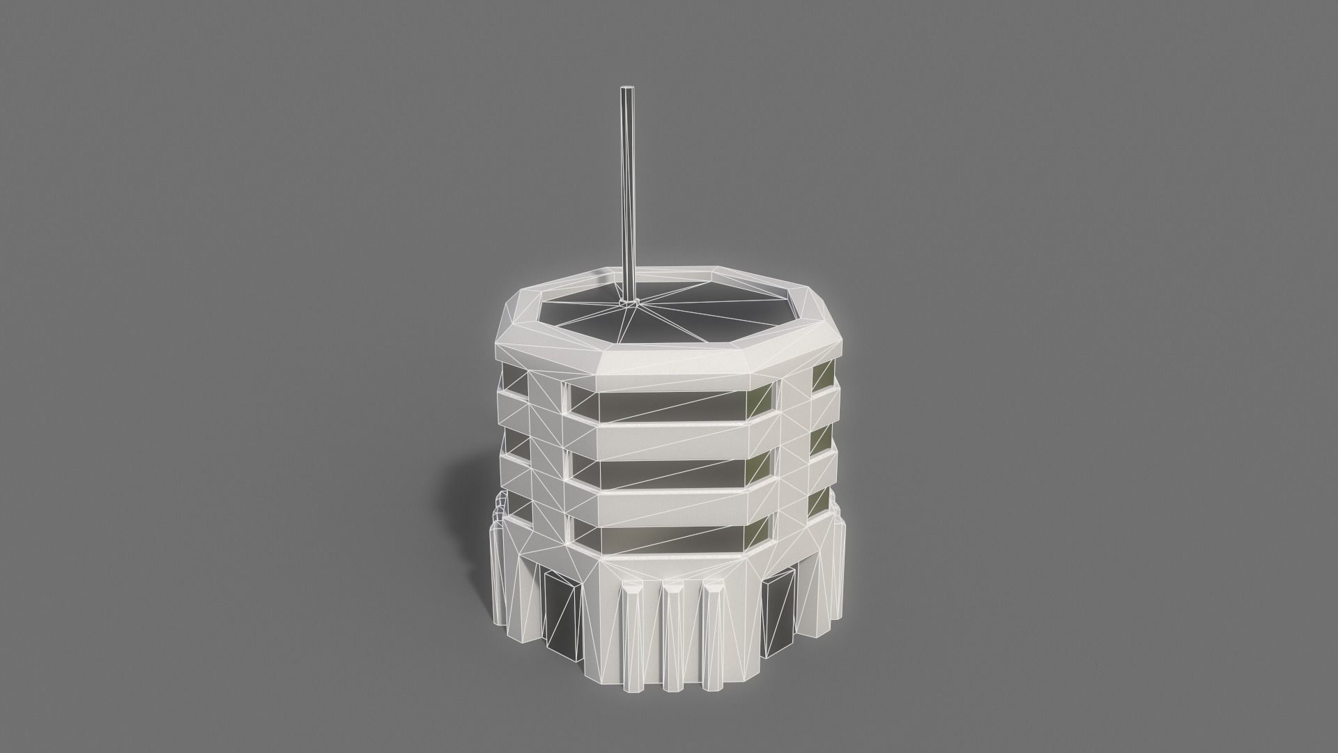 PBR Sci-Fi Building A13 Low-poly 3D model_10