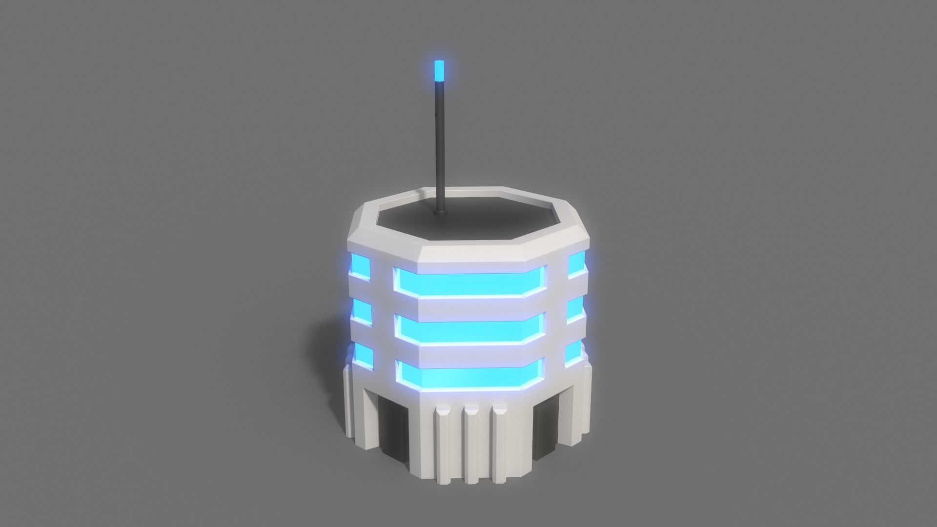 PBR Sci-Fi Building A13 Low-poly 3D model_4