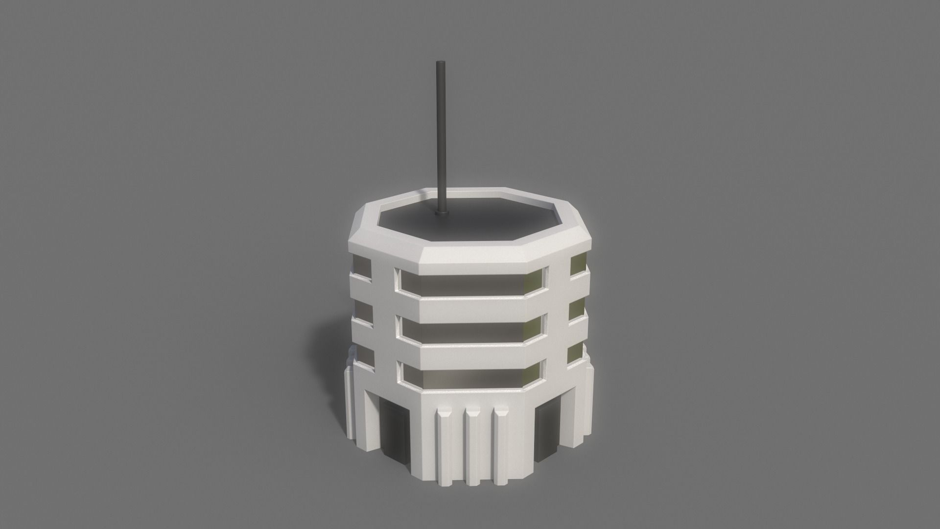 PBR Sci-Fi Building A13 Low-poly 3D model_7