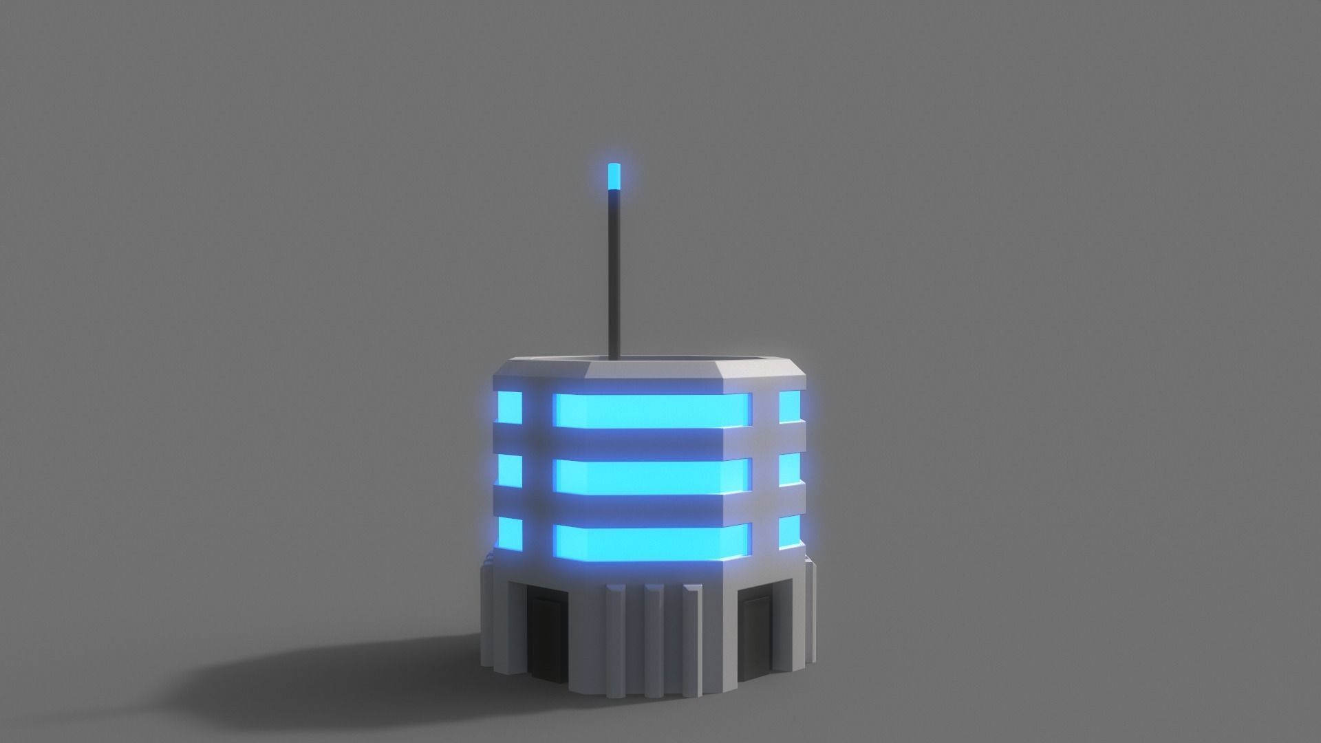 PBR Sci-Fi Building A13 Low-poly 3D model_5
