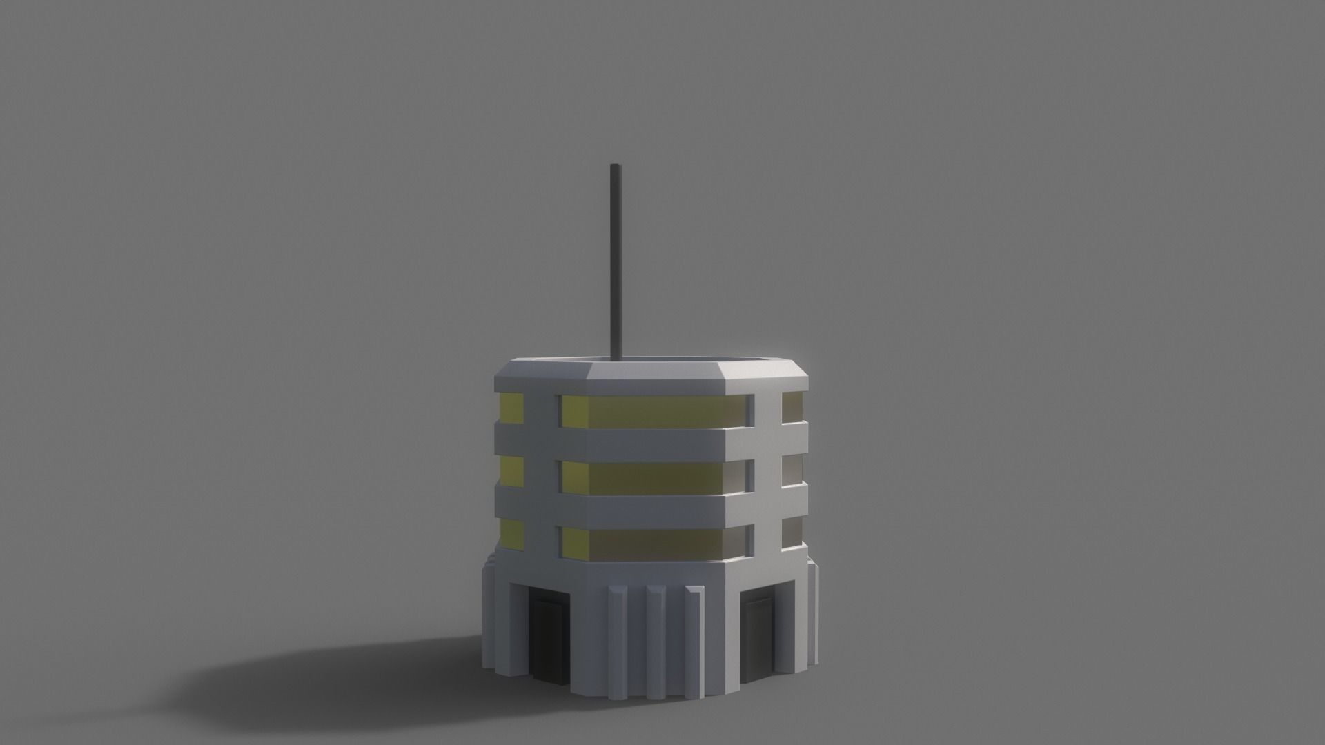 PBR Sci-Fi Building A13 Low-poly 3D model_8