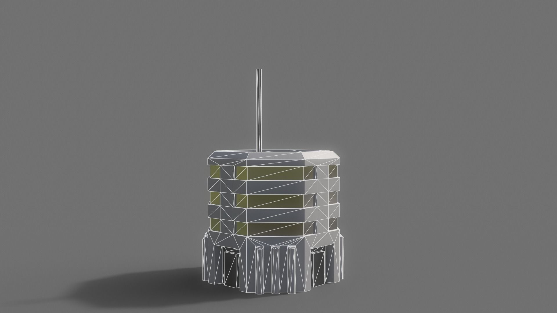 PBR Sci-Fi Building A13 Low-poly 3D model_11