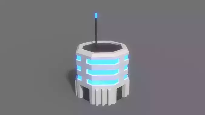 PBR Sci-Fi Building A13 Low-poly 3D model