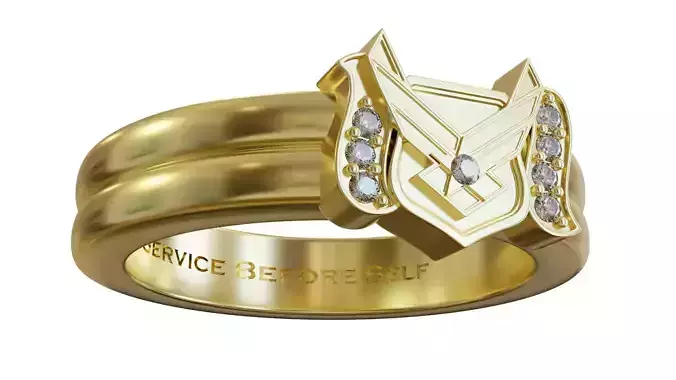 Patriotic Medallion Service Ring 3D print model