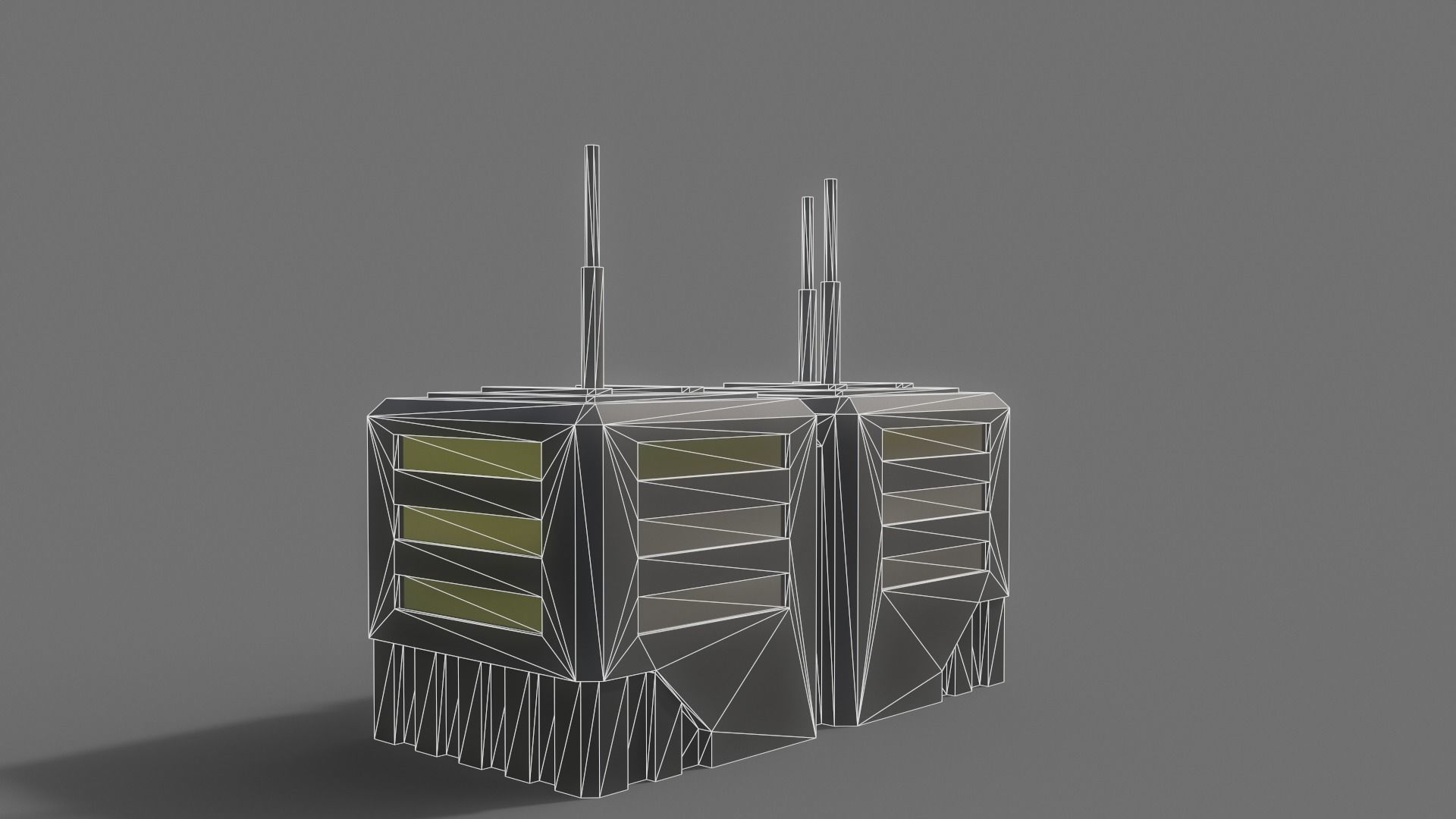 PBR Sci-Fi Building A14 Low-poly 3D model_11