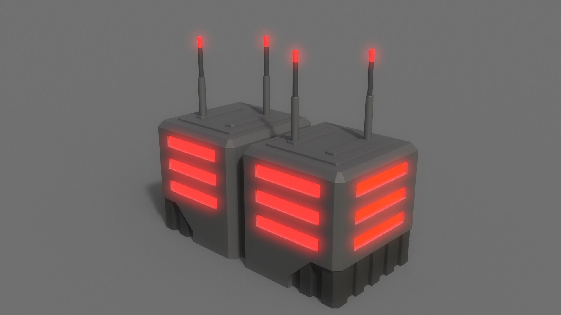 PBR Sci-Fi Building A14 Low-poly 3D model_4