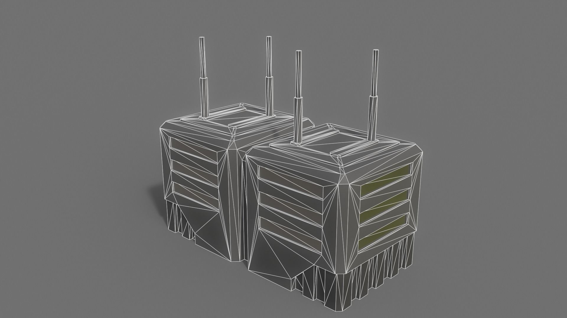 PBR Sci-Fi Building A14 Low-poly 3D model_10
