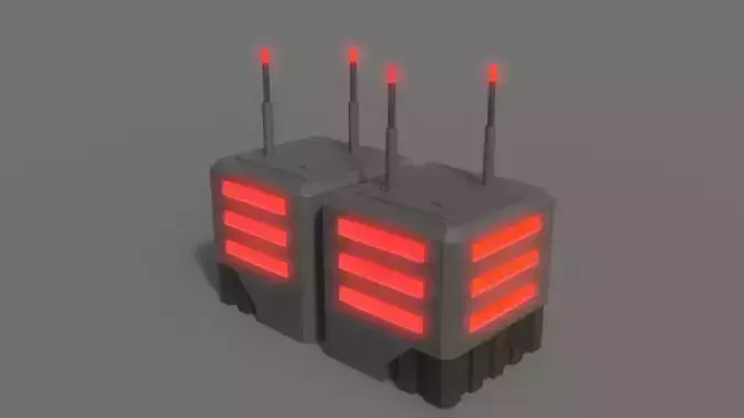 PBR Sci-Fi Building A14 Low-poly 3D model
