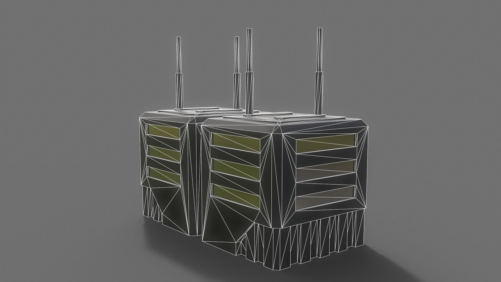 PBR Sci-Fi Building A14 Low-poly 3D model_12