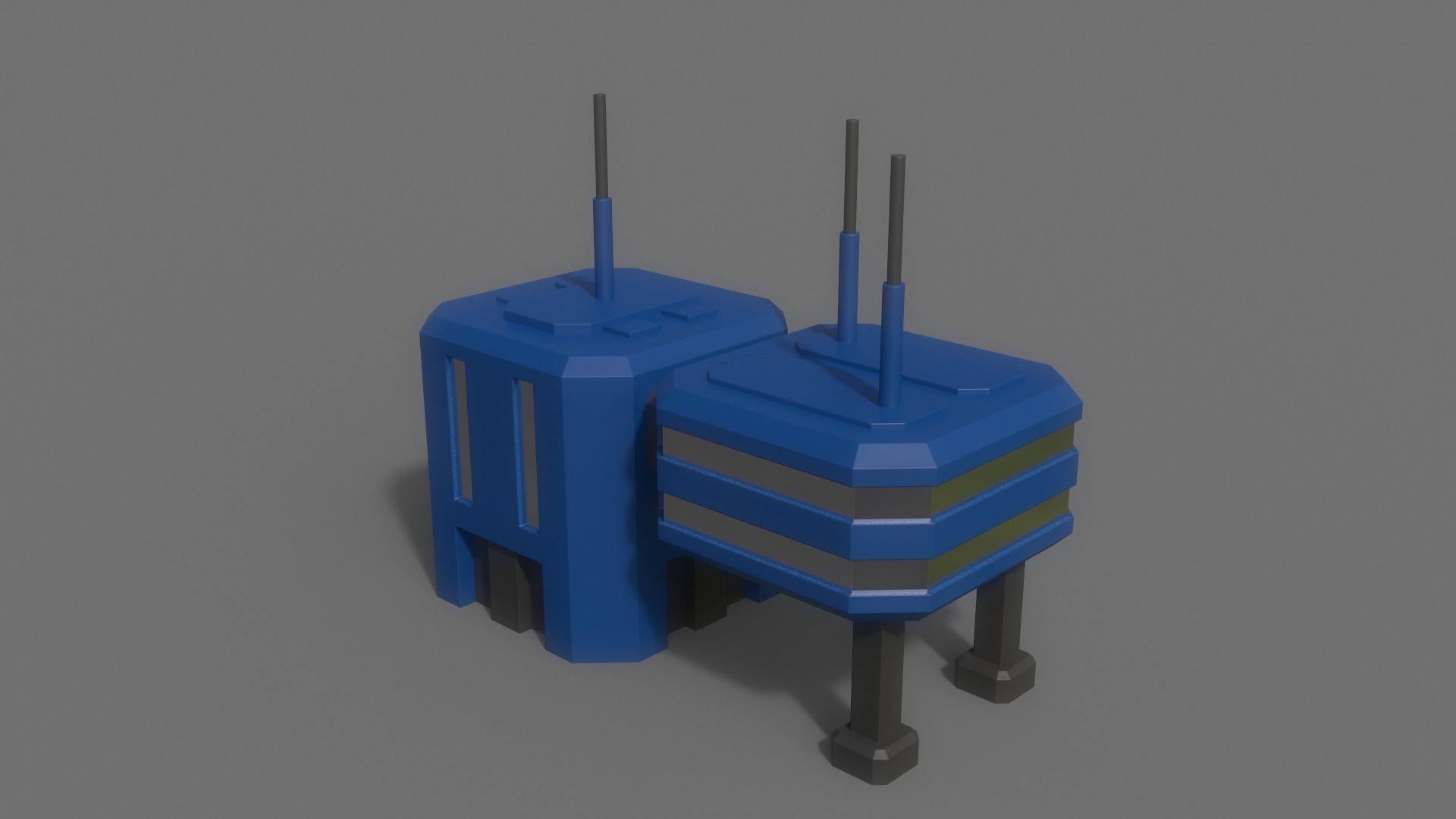 PBR Sci-Fi Building A16 Low-poly 3D model_7