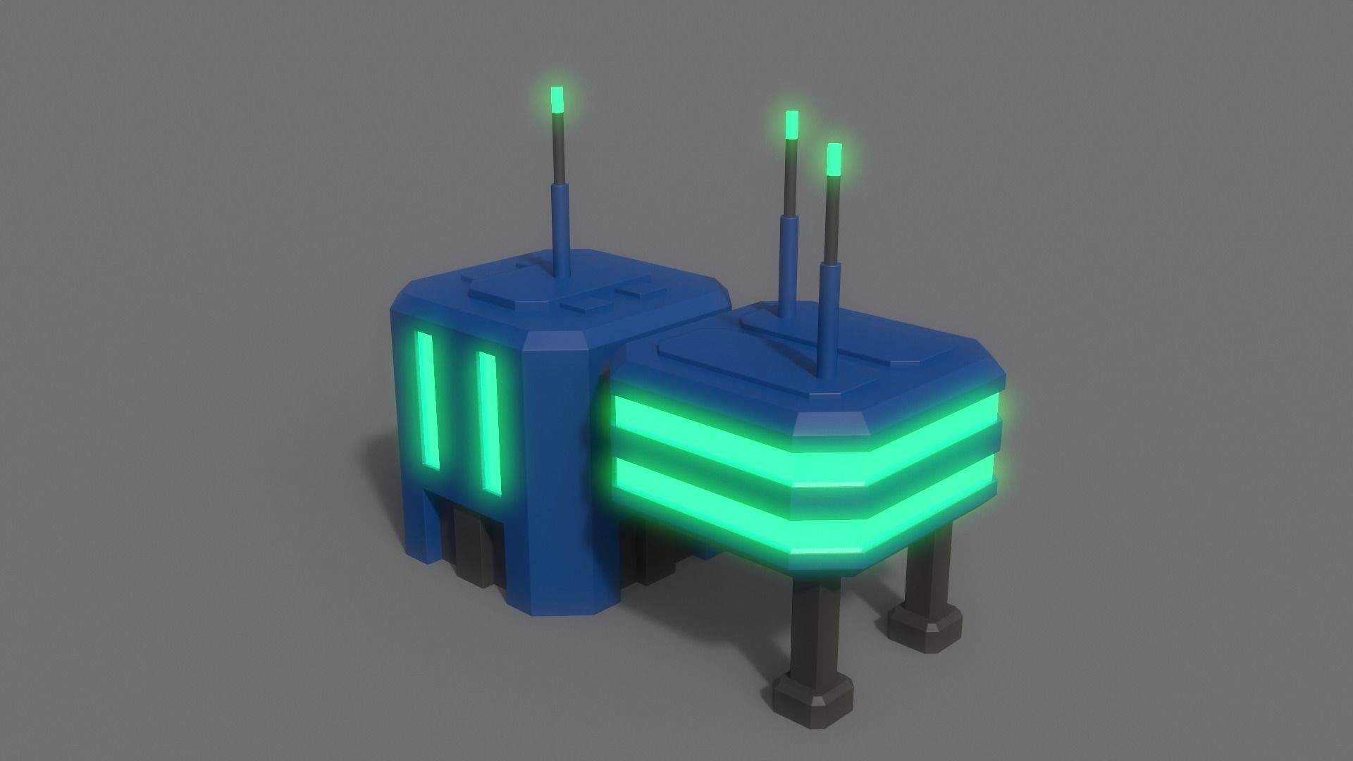 PBR Sci-Fi Building A16 Low-poly 3D model_4