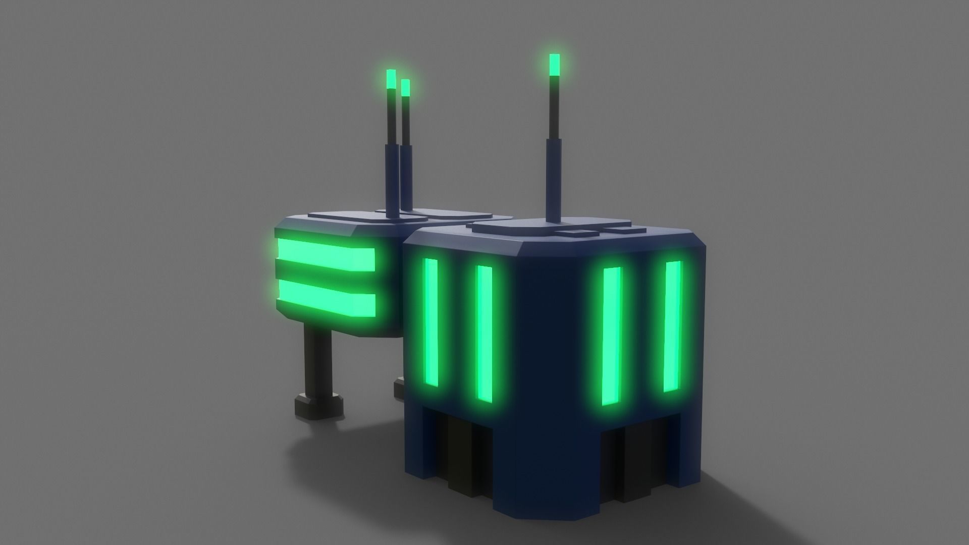 PBR Sci-Fi Building A16 Low-poly 3D model_6