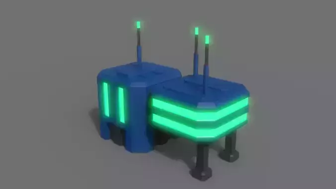 PBR Sci-Fi Building A16 Low-poly 3D model