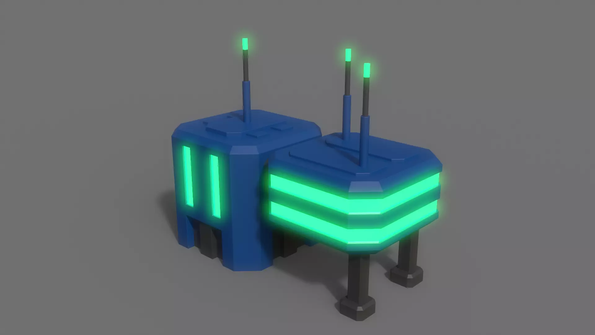 PBR Sci-Fi Building A16 Low-poly 3D model_0