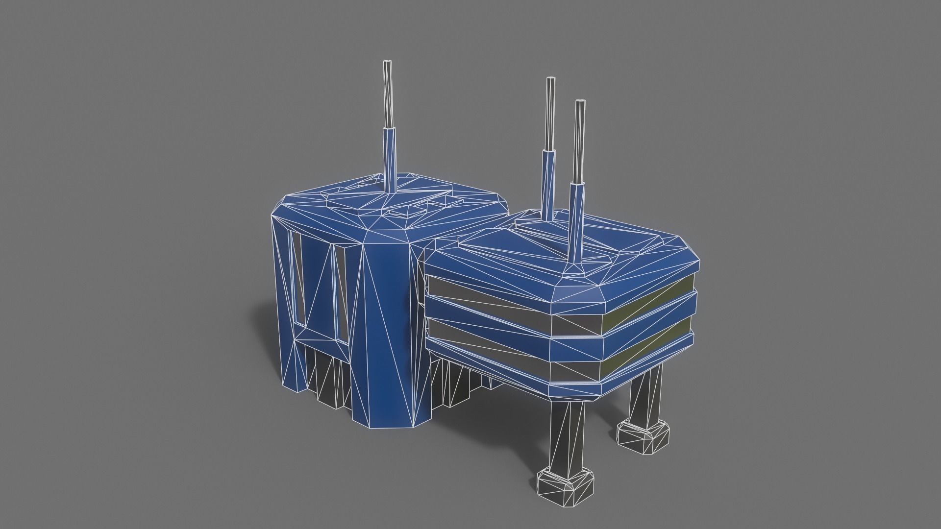PBR Sci-Fi Building A16 Low-poly 3D model_10
