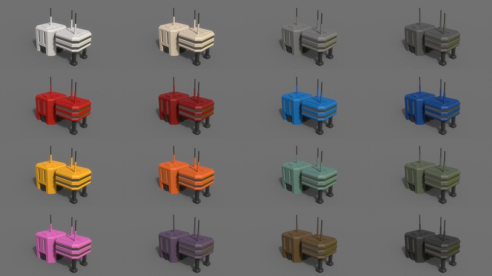 PBR Sci-Fi Building A16 Low-poly 3D model_2