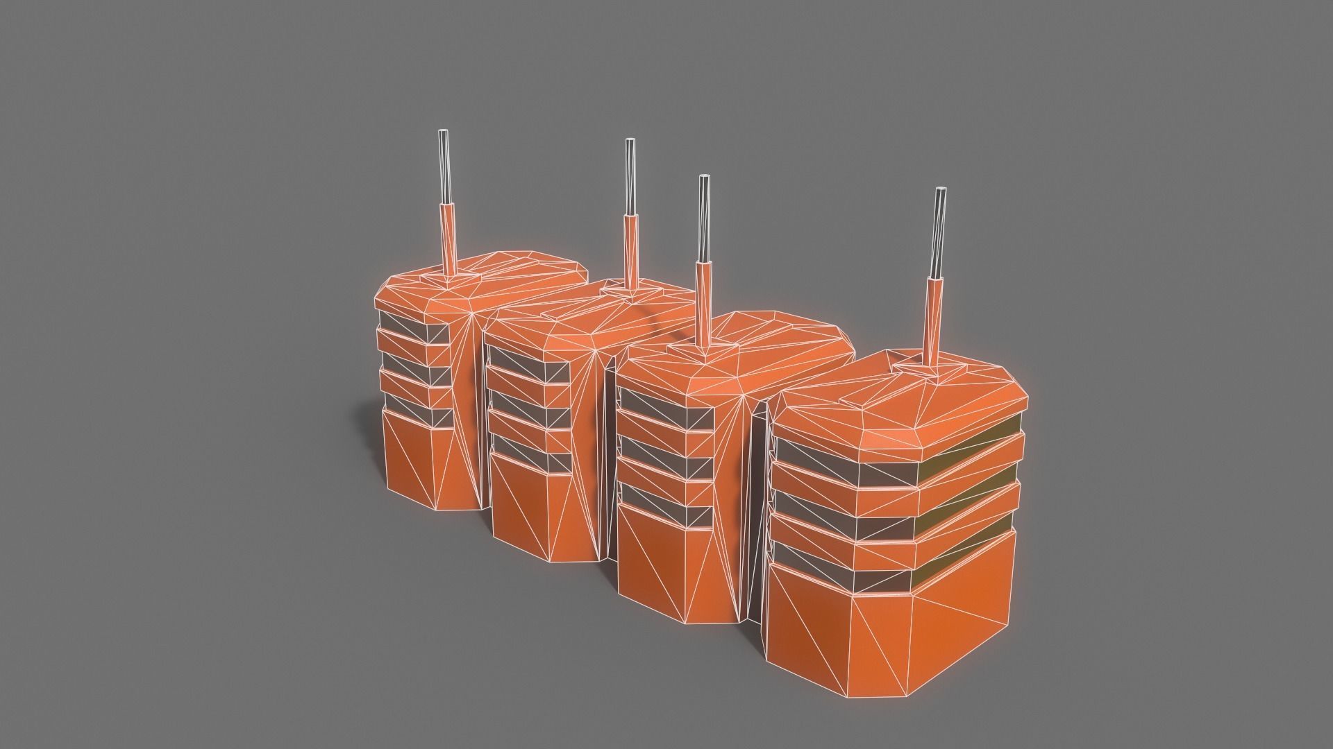 PBR Sci-Fi Building A17 Low-poly 3D model_10