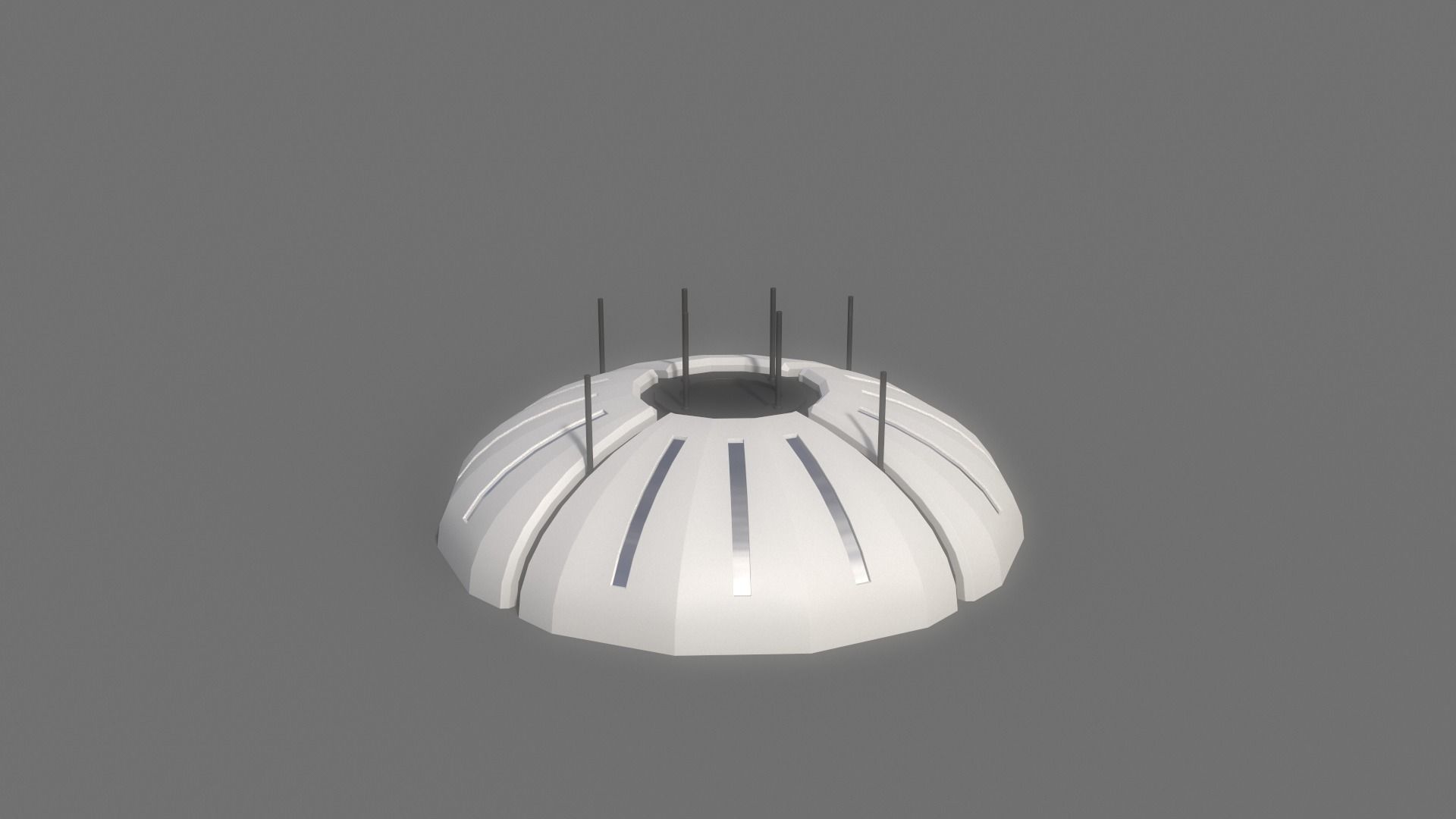 PBR Sci-Fi Building A19 Low-poly 3D model_7