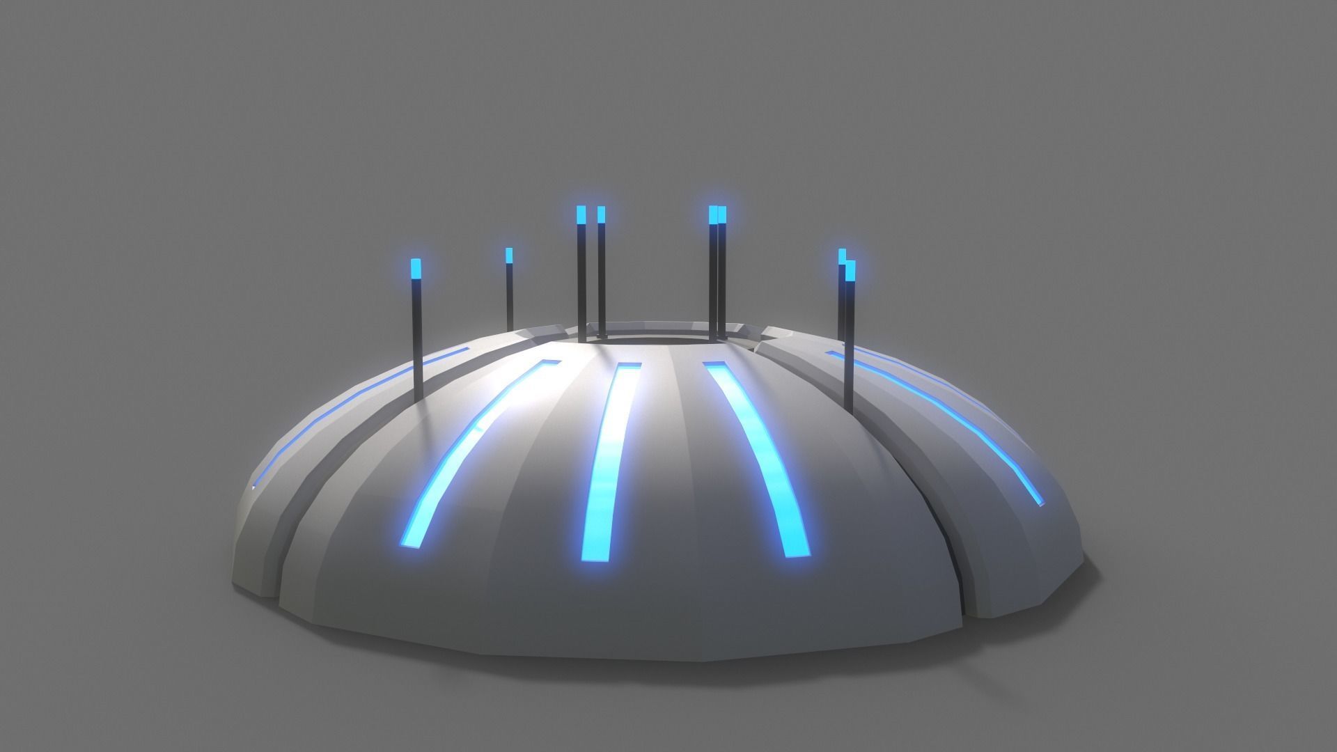 PBR Sci-Fi Building A19 Low-poly 3D model_6