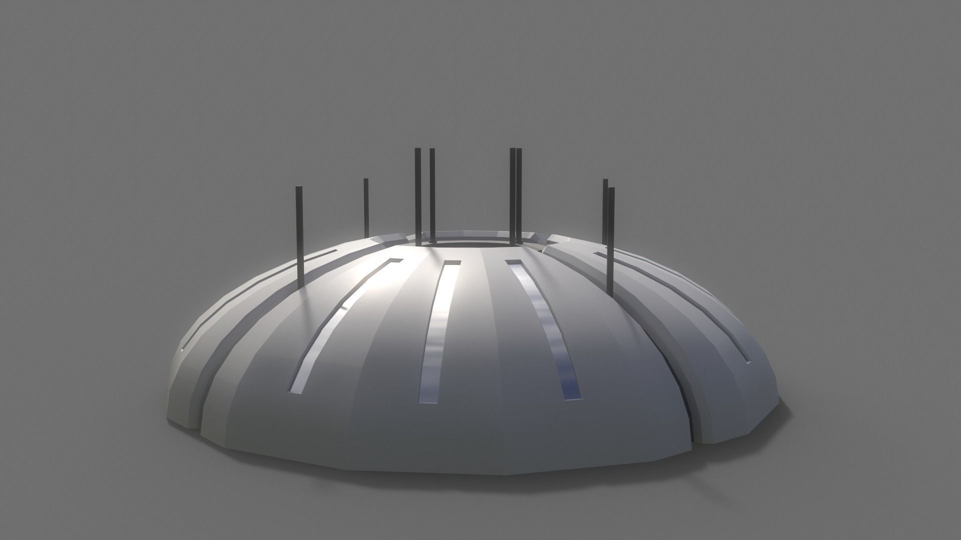 PBR Sci-Fi Building A19 Low-poly 3D model_9