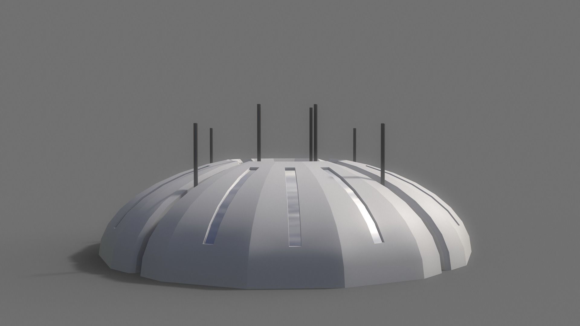 PBR Sci-Fi Building A19 Low-poly 3D model_8