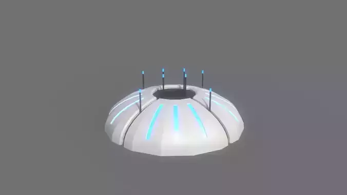 PBR Sci-Fi Building A19 Low-poly 3D model