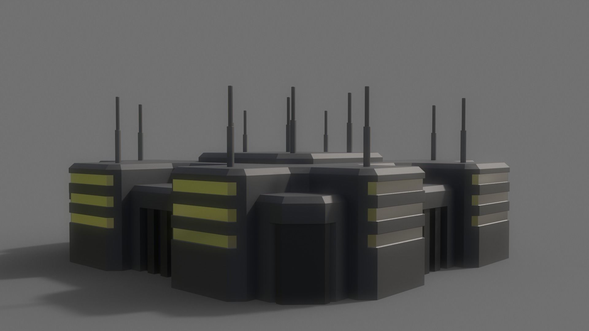 PBR Sci-Fi Building A20 Low-poly 3D model_8