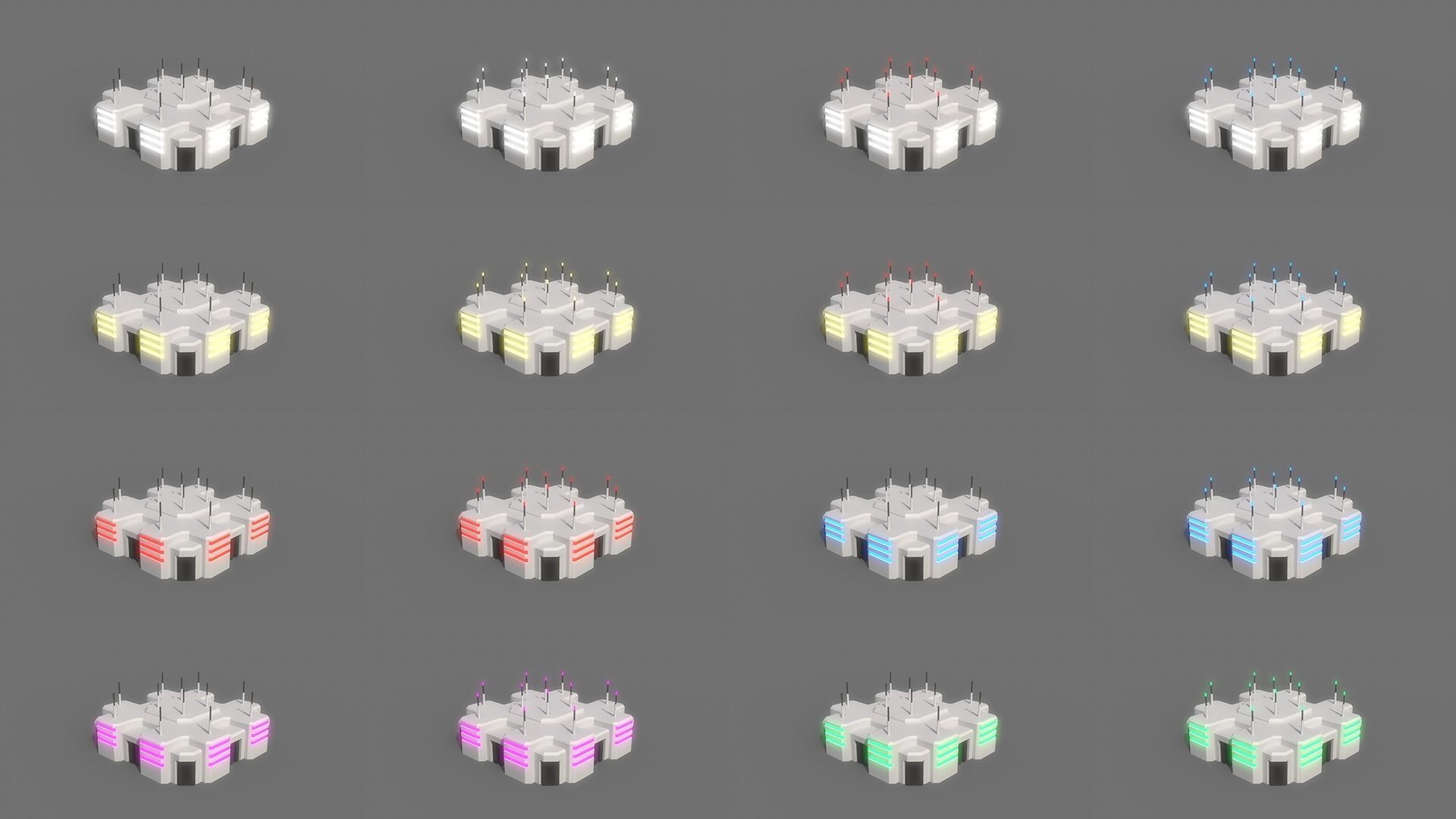 PBR Sci-Fi Building A20 Low-poly 3D model_3