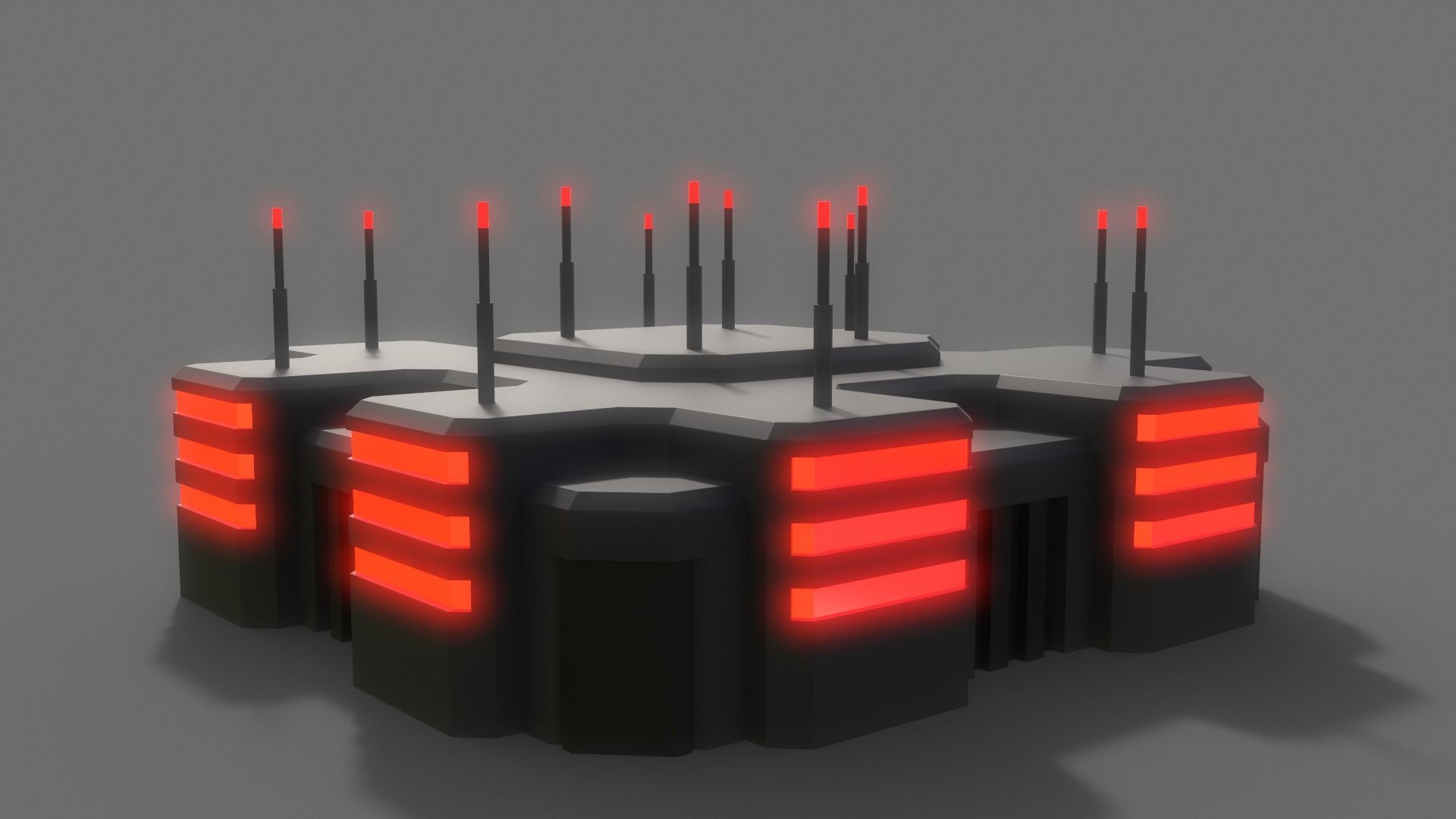 PBR Sci-Fi Building A20 Low-poly 3D model_6