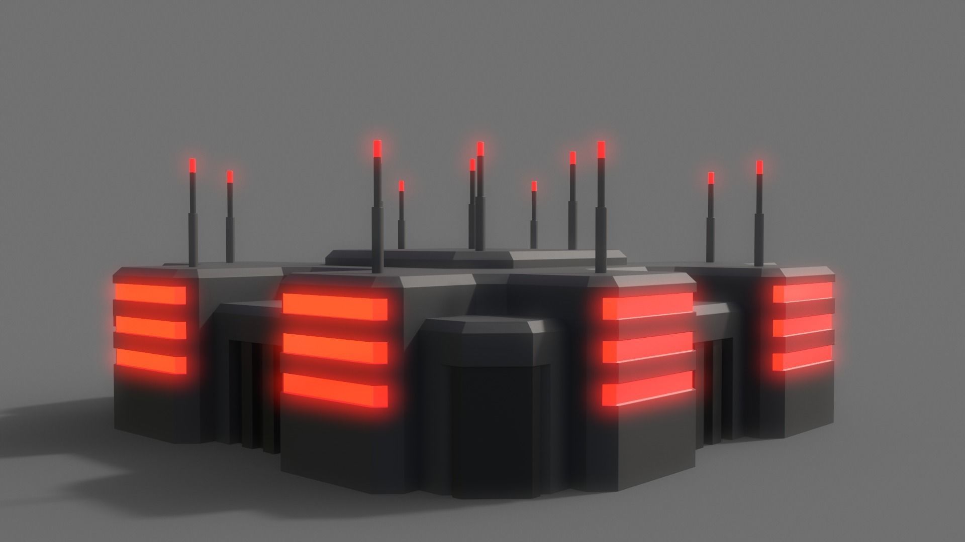 PBR Sci-Fi Building A20 Low-poly 3D model_5