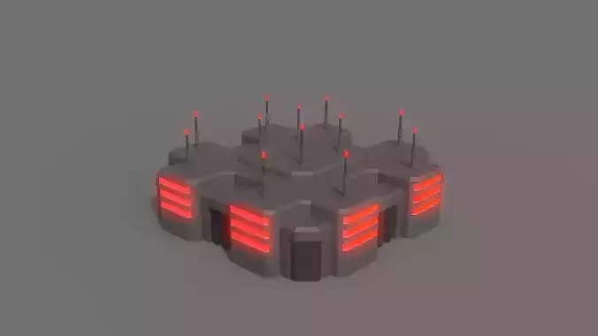 PBR Sci-Fi Building A20 Low-poly 3D model
