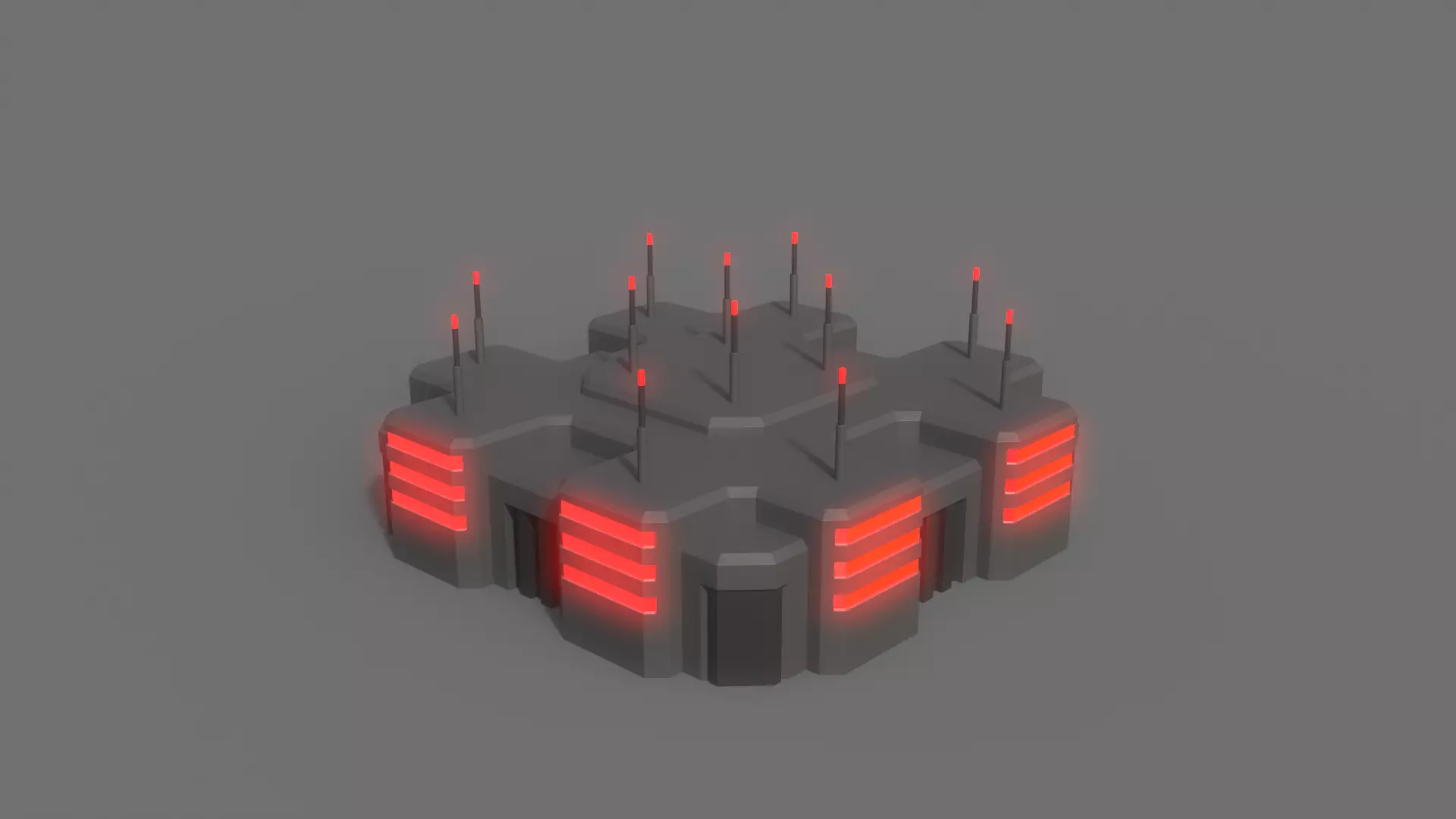 PBR Sci-Fi Building A20 Low-poly 3D model_0