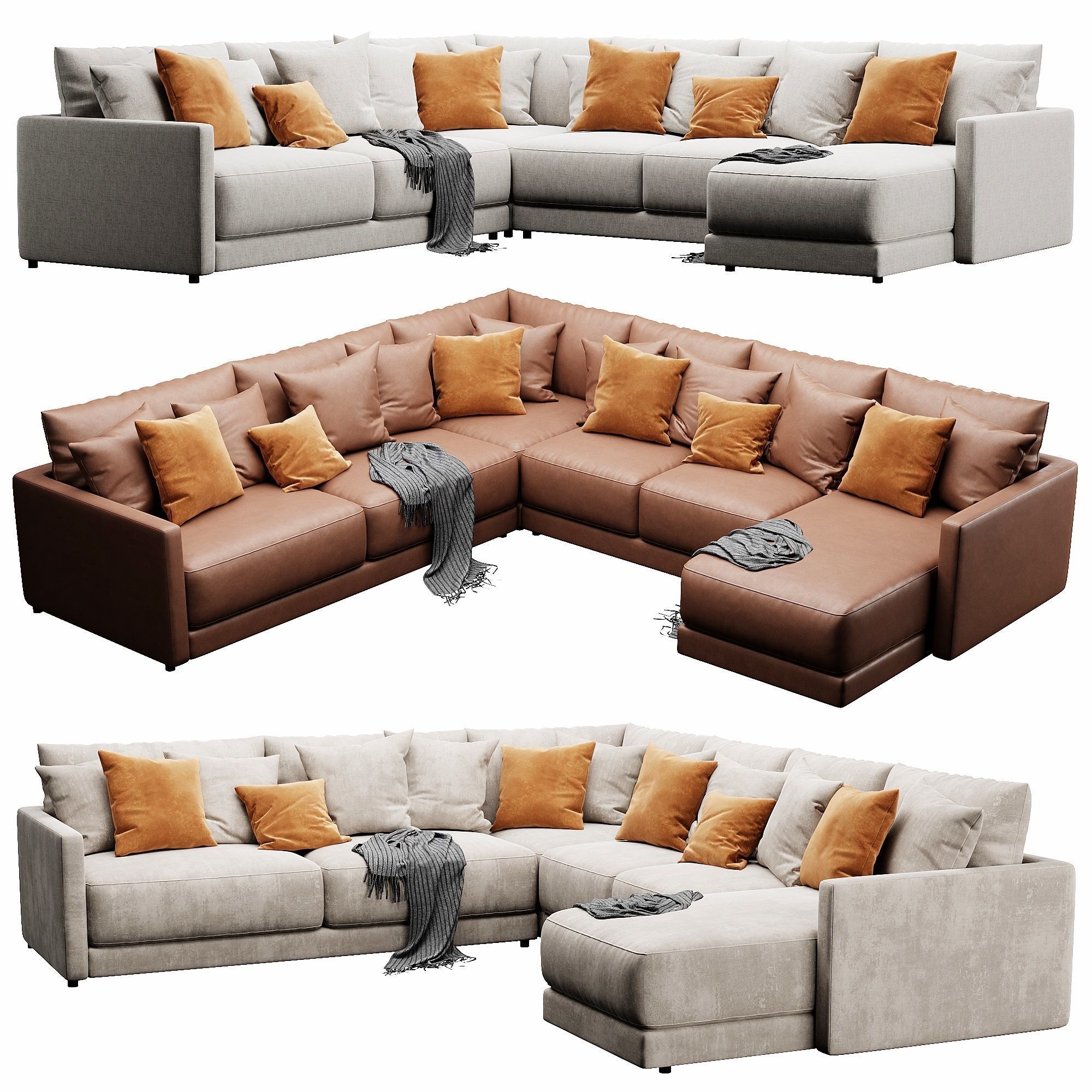 Crate and Barrel Gather sofa 3D model_5