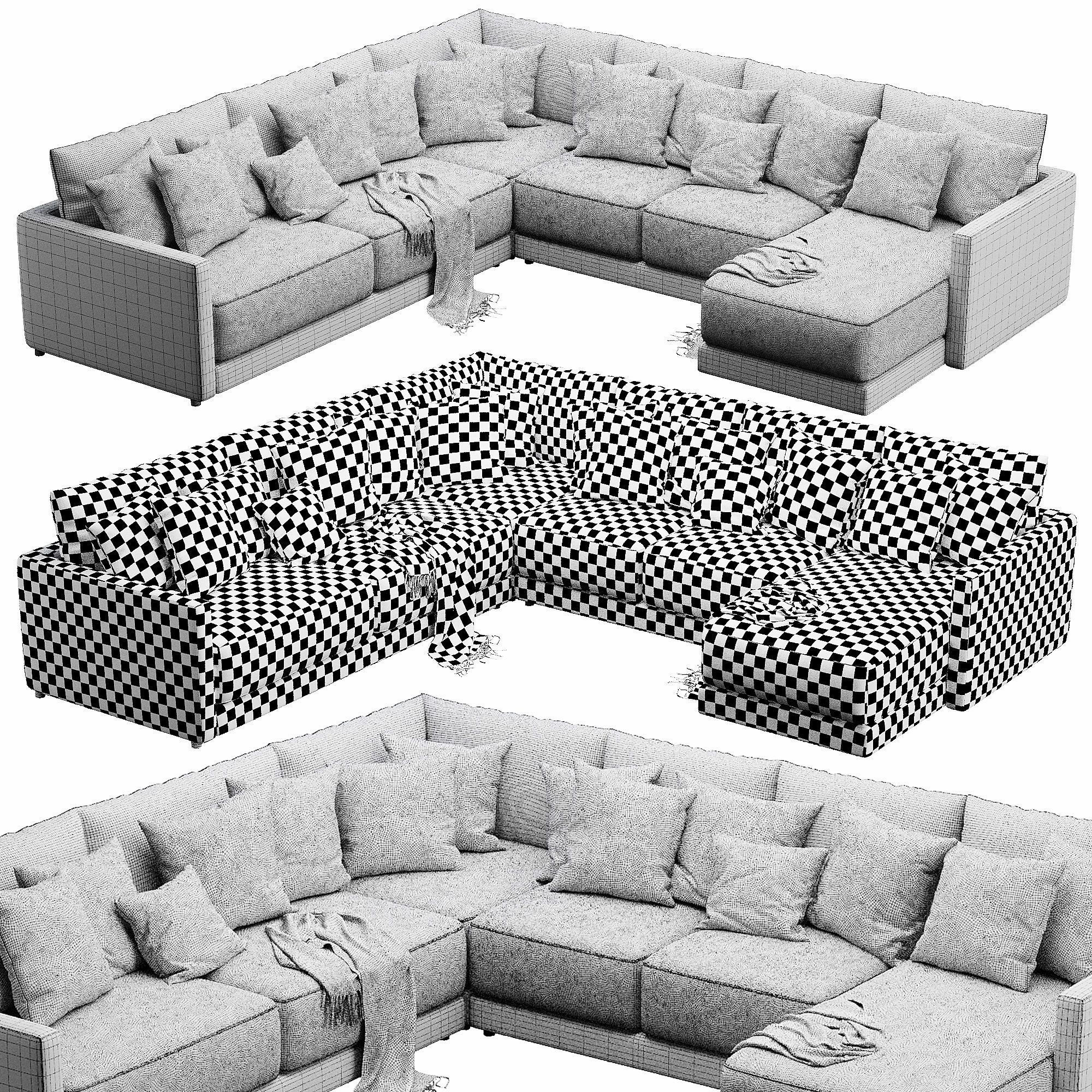 Crate and Barrel Gather sofa 3D model_4